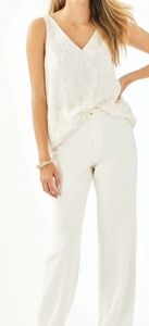 Lilly Pulitzer Malorie High Rise Stretch Pant in Coconut/Cream, Size 10, New